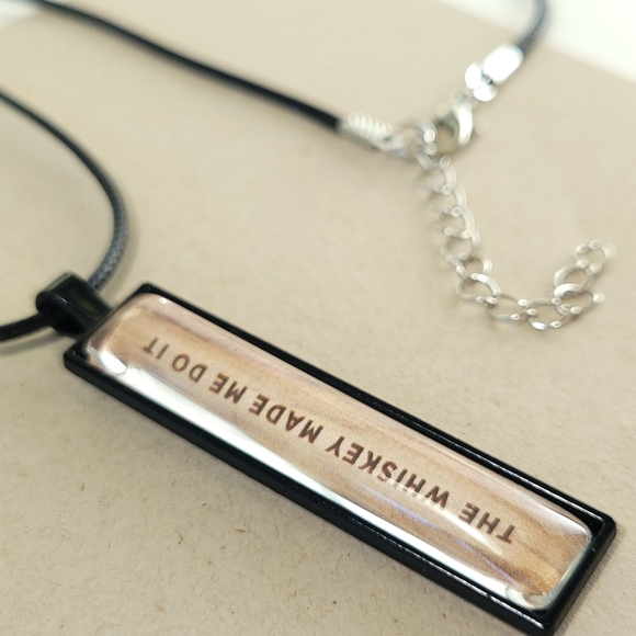 WHISKEY MADE ME DO IT Vertical Pendant Necklace - Picture 4 of 9
